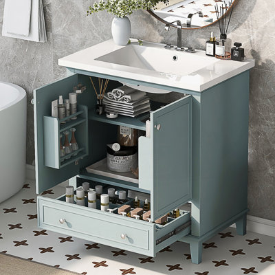 Bathroom Vanity With Sink Combo, Multi-Functional Bathroom Cabinet With Doors And Drawer