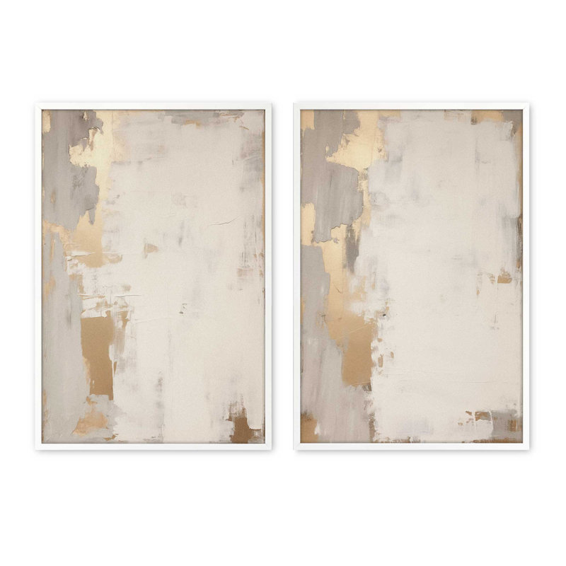 Golden Haze, ensemble de 2 impressions,, Blanc opaque, H 37 po x l 50 po