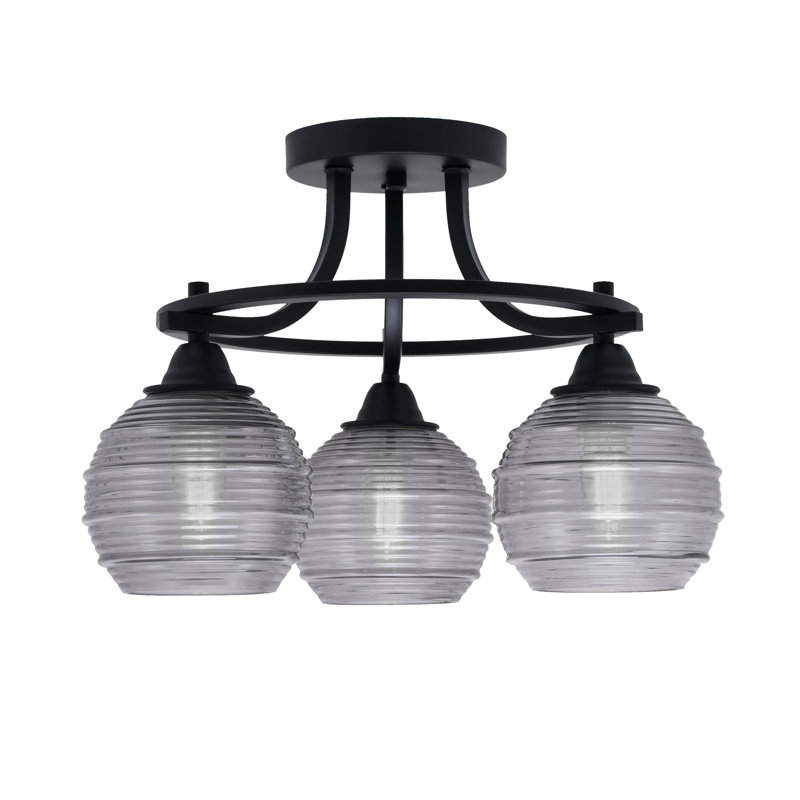Plafonnier semi-encastré 3 lumières Paramount, Gris