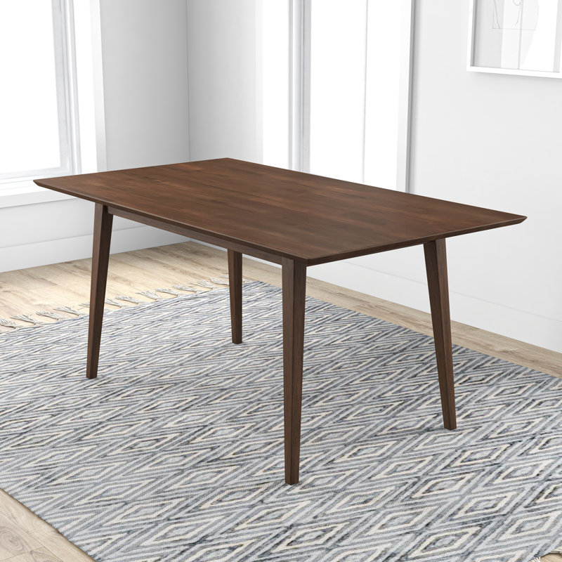 Table de salle à manger en bois massif Aaban, Noyer incorrect, H 29,5 po x L 47 po x l 29,5 po
