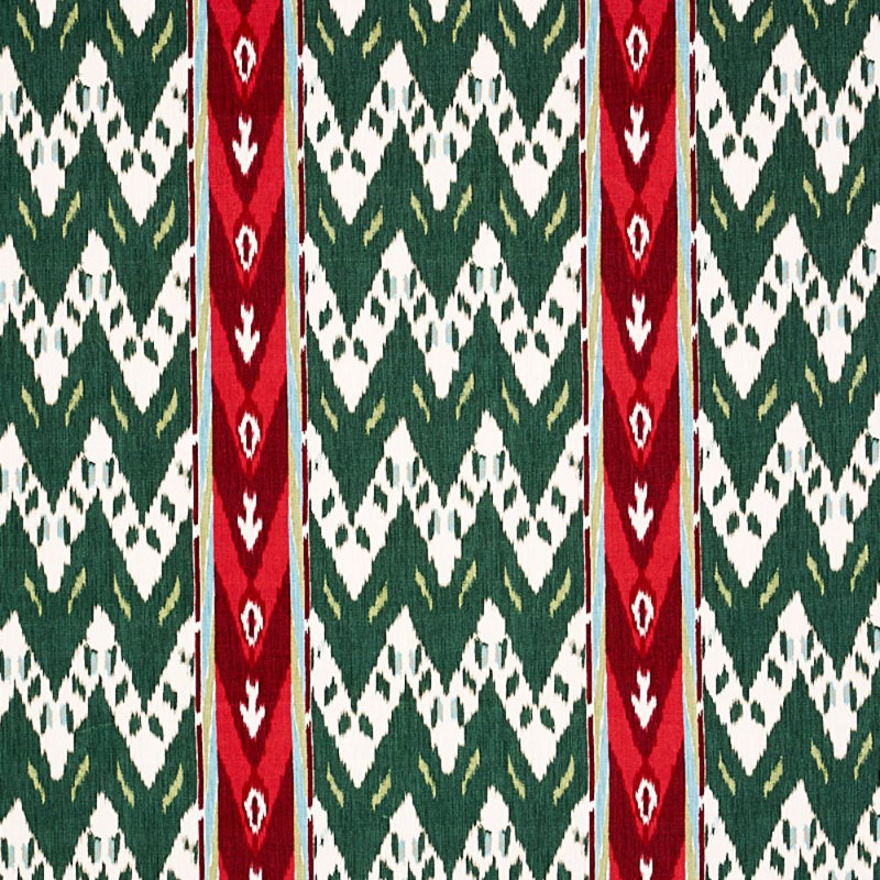 Tissu en velours Samar Ikat, Vert