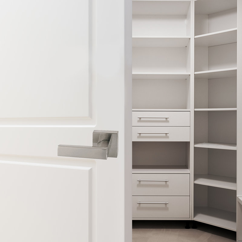 Levier de porte simple réversible Karsen, Nickel satiné