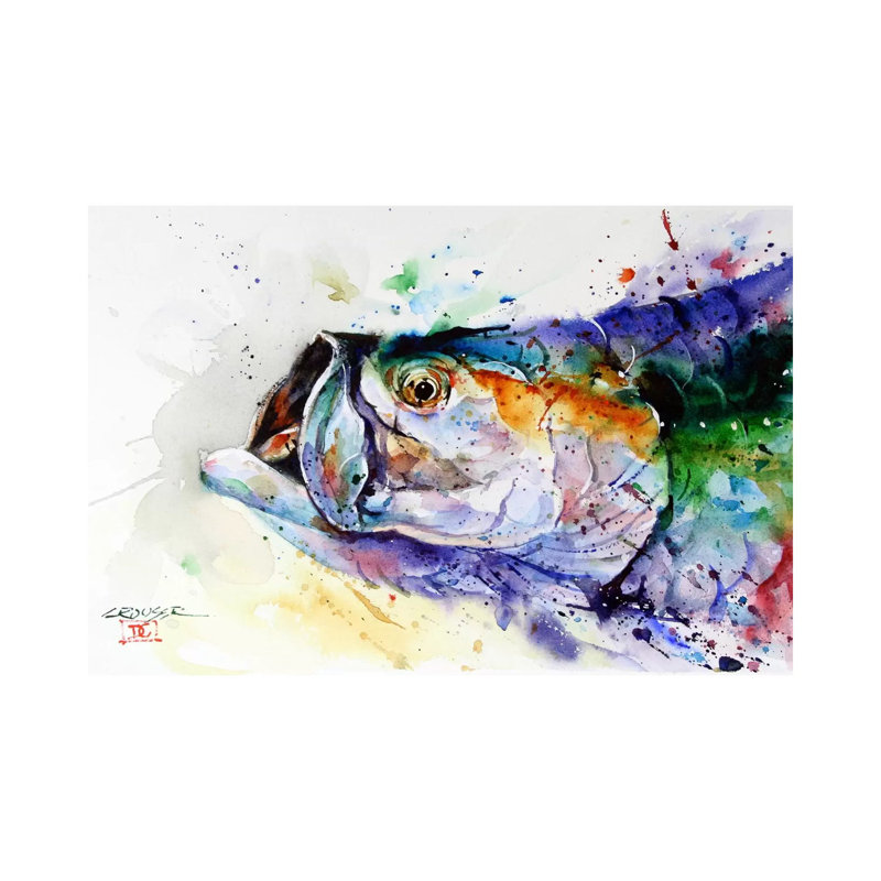 «Fish», reproduction d'art encadrée, Toile tendue, H 8 po x l 12 po x P 0,75 po