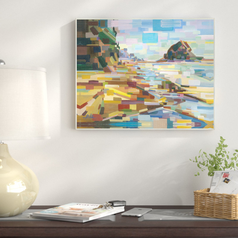 «Geometric Down East Rocky Coast», reproduction sur toile, H 13 po x l 19 po x P 1,5 po, Plaque murale