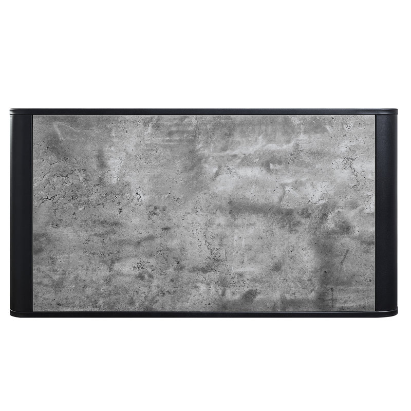 Table basse en béton gris et noir - 8 po Hauteur de l'emballage pour optimiser l'espace