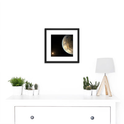 Space NASA Planet Kepler186f Orbiting Star Illustration - Single Picture Frame Print