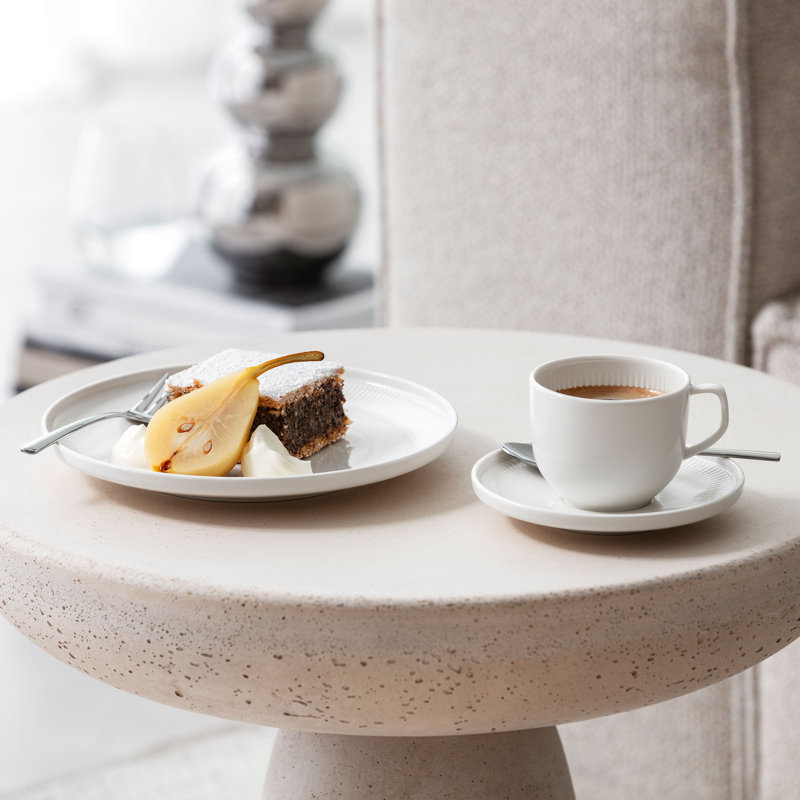 Villeroy & Boch Afina Salad/Breakfast/Dessert Plate, Premium Porcelain, Made in Germany, Dishwasher and Microwave Safe, 8.75 in, Stackable, White