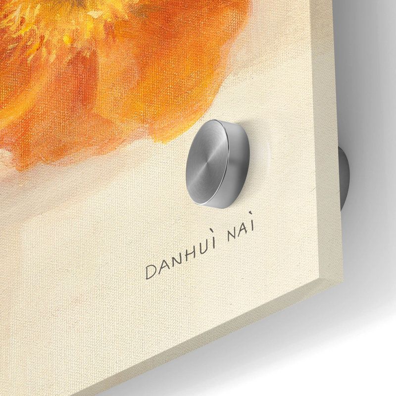 «Poppies Delight C 1» par Danhui Nai, art mural en verre acrylique, H 24 po x l 24 po x P 0,2 po