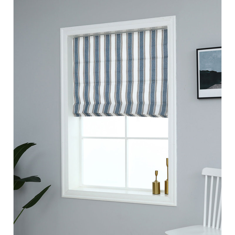 Polyester Yarn Dyed Room Darkening Roller Shade, 35"W x 64"L, Blue
