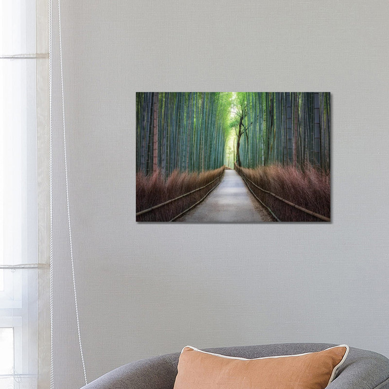 Mysterious Arashiyama Bamboo Forest 1 Piece Wrapped Canvas Wall Art, 66.04 cm H x 45.72 cm W x 1.91 cm D