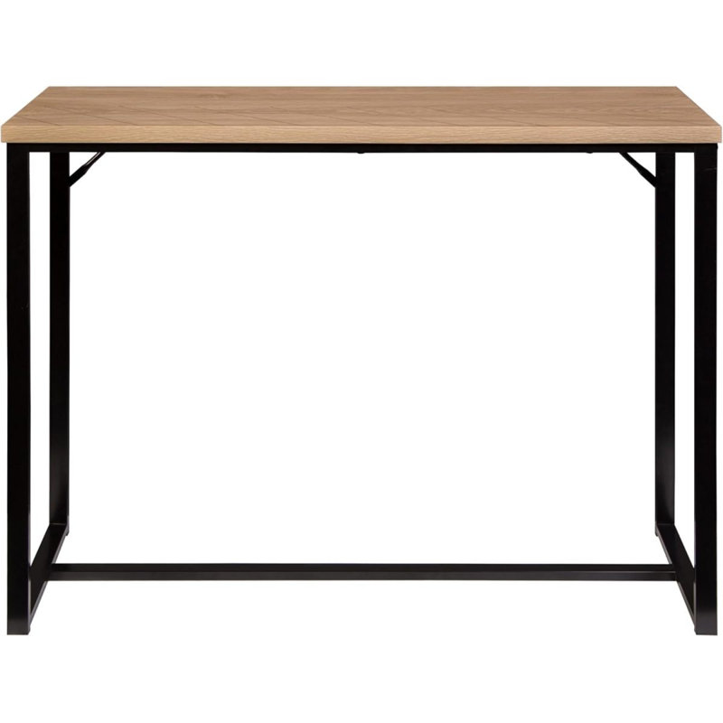 Console Bali Modern avec plateau en bois naturel et pieds en métal noir