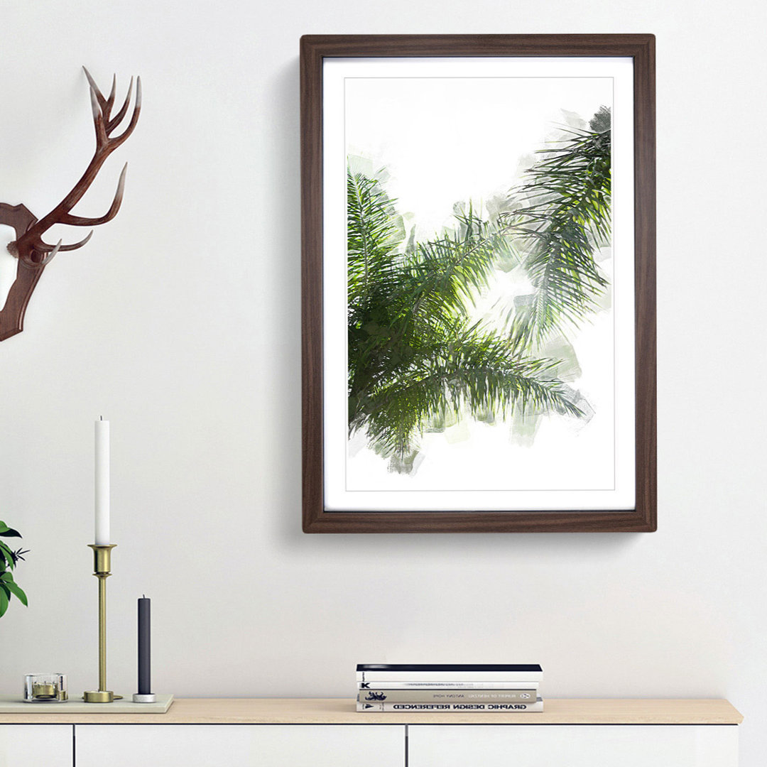 Maspalomas Palm Tree Fronds in Abstract - Picture Frame Graphic Art Print