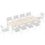 Ensemble de salle à manger extensible 11 pièces pour 10 personnes, comprenant une grande table extensible d'extérieur et 10 chaises empilables, en aluminium, idéal pour le jardin, la terrasse ou la piscine.-432830950