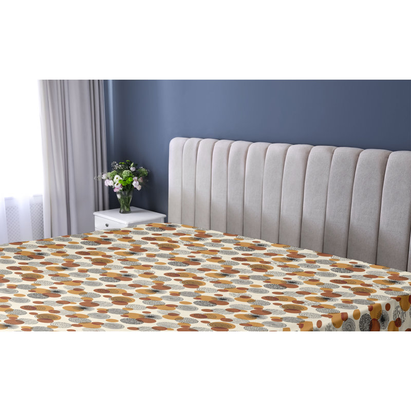 Drap-housse Ambesonne, Drap-housse simple TG, Ambre, cannelle, beige / géométrique