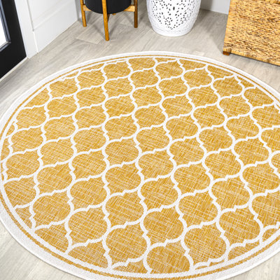 Tapis d'intérieur / extérieur jaune / crème Trebol