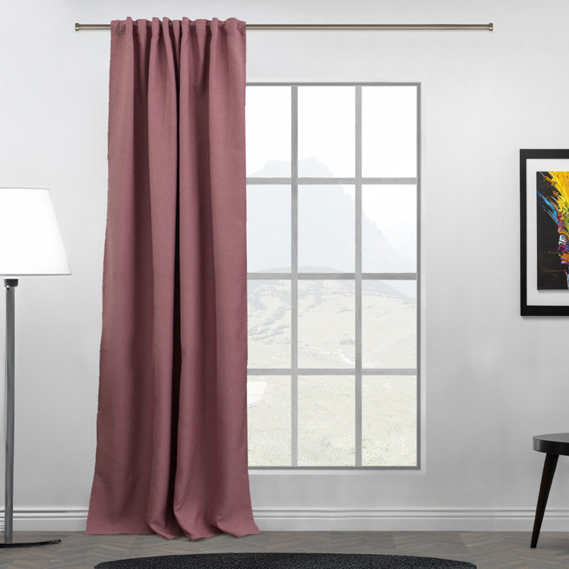 Room Darkening Single Curtain Panel, Dusty Rose, 130cm Width x 400cm Drop