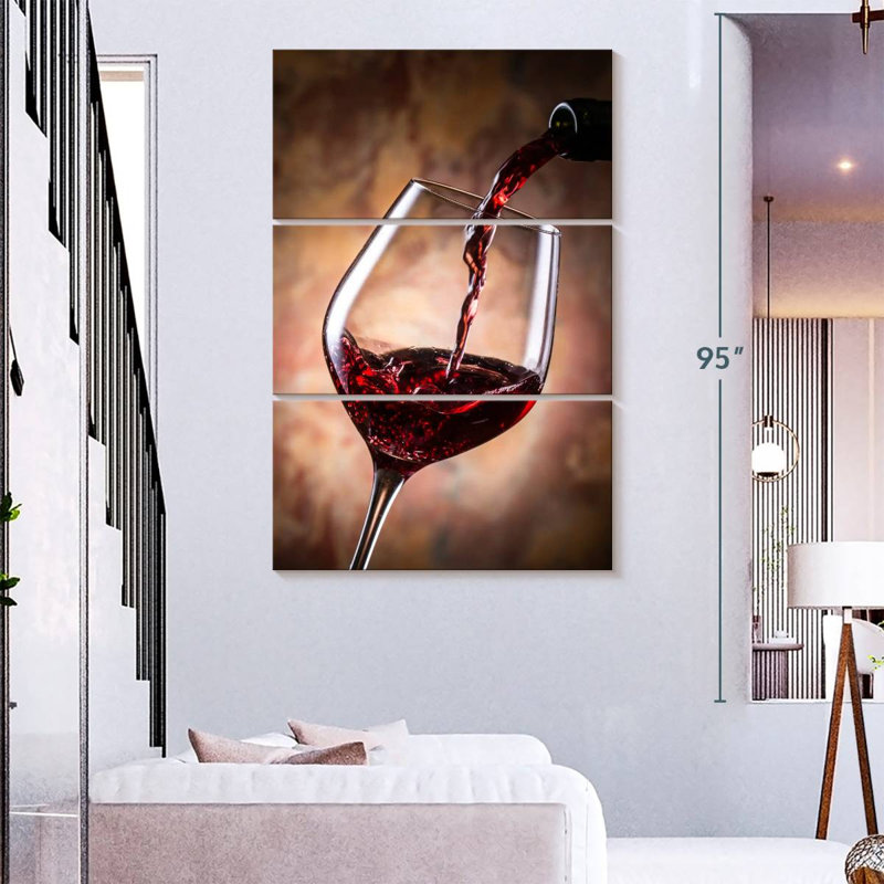Yarlin Red Wine In Glass, 74" H x 48" W