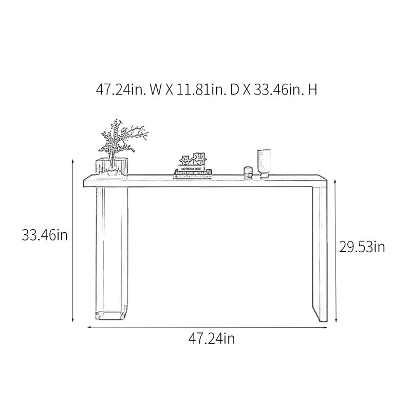 Console Modern Minimalist Art, Clear/Natural Wood