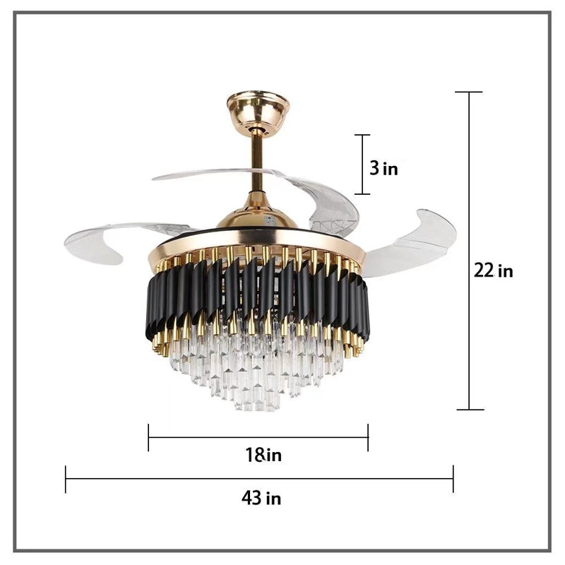 Espinet 43'' Ceiling Fan with LED Lights