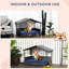 Niche pour chien avec auvent, bleu, foncé