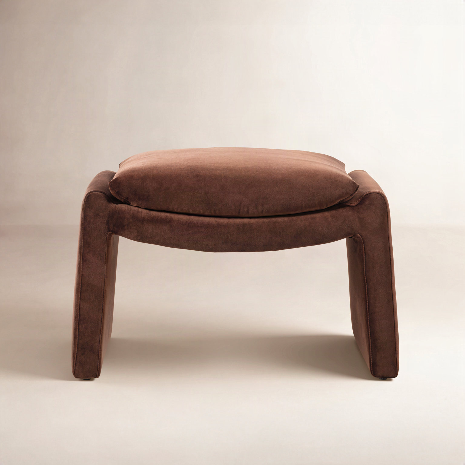 Upholstered Ottoman, Surrey Auburn Cotton Blend