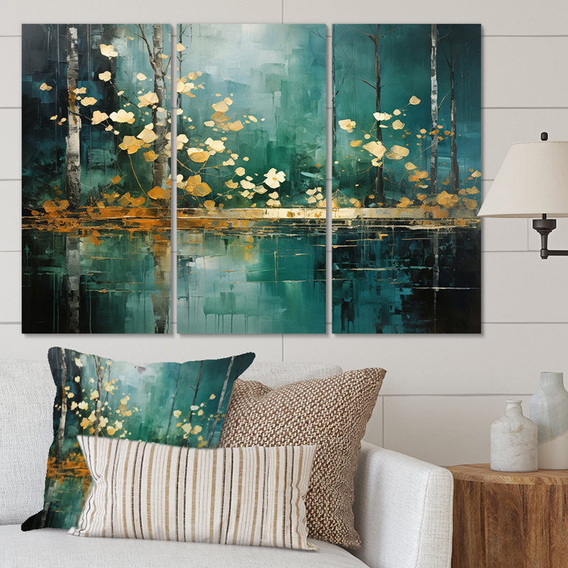 «Bold Forest Emerald Canopy II», reproduction sur toile 3 pièces, H 40 po x l 60 po