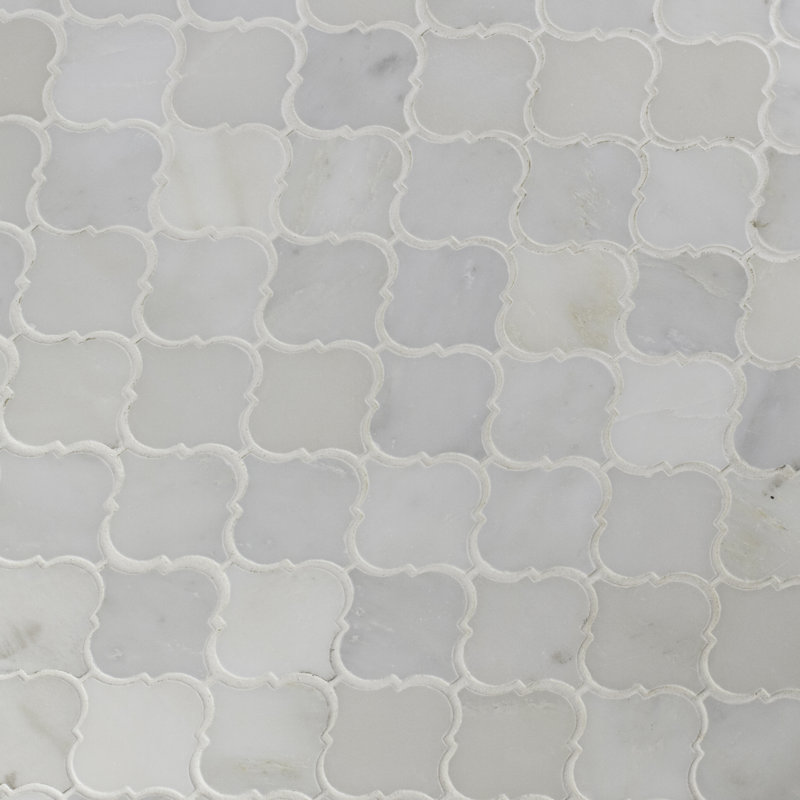 Iona Mist Lantern 12 in. x 12 in. Polished Marble Mosaic Floor and Wall Tile