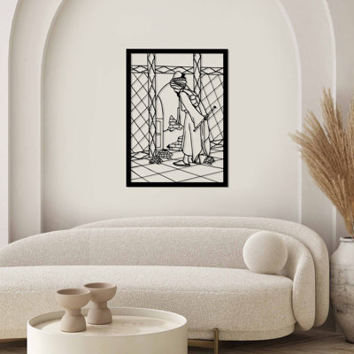 Élégant accessoire mural en métal noir élégant, 16,1 po x 22 po | Fabrication 100% métal, épaisseur: 0,06 po | Parfait pour les décors modernes et les intérieurs élégants, durable et attrayant