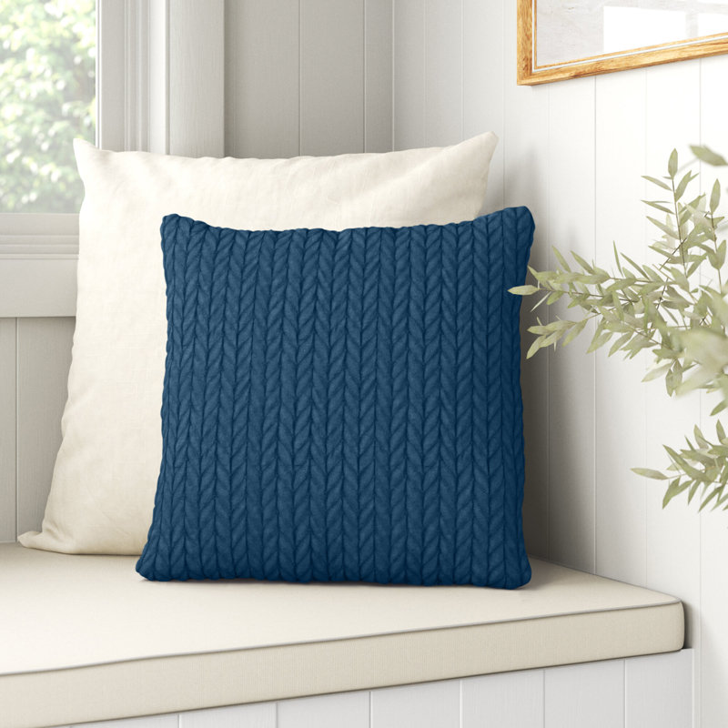 Groman Square Pillow Cover & Insert, Royal Blue, 14"x 20"