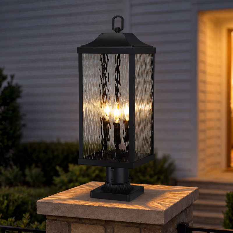 Lampadaire d'extérieur de style crépuscule à l'aube 3 lumières 24 po Modern