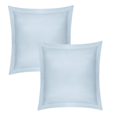 Ensemble de 2 taies décoratives européennes en satin de coton 100% biologique Delara GOTS, 400 fibres longues, doux et respirant, 26 po x 26 po