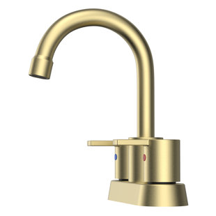 Robinet de salle de bain à 2 poignées avec ensemble de drain Alamo inclus en nickel brossé