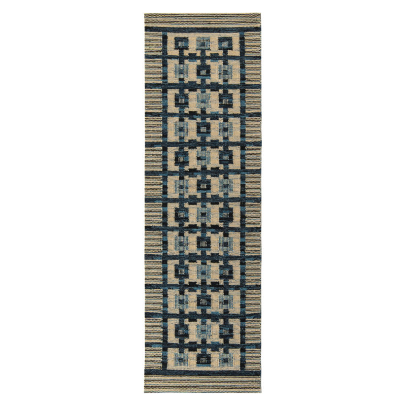 Scandinavian Wool Geometric Area Rug, Runner 2'6" x 10'