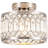 Crystal Ceiling Light Fixture Modern Semi Flush Mount Ceiling Light Crystal Chandelier Nickel Finish (Bulb Not Included)