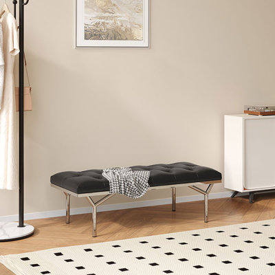 Banc rembourré noir