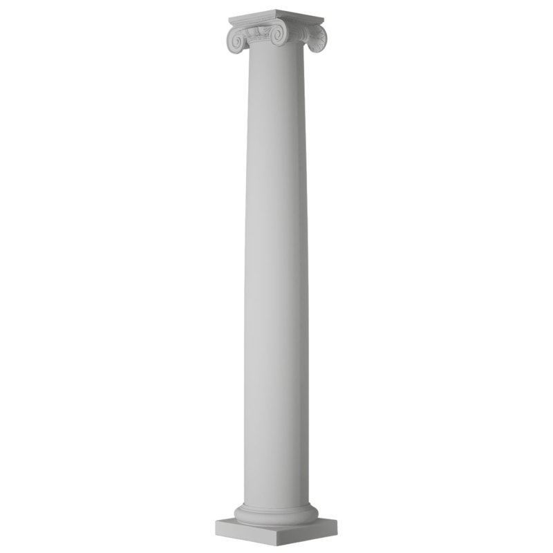 Colonne ronde Endura-Stone, 12 po de diamètre x H 9 pi, Base toscane et capitale ionique romaine