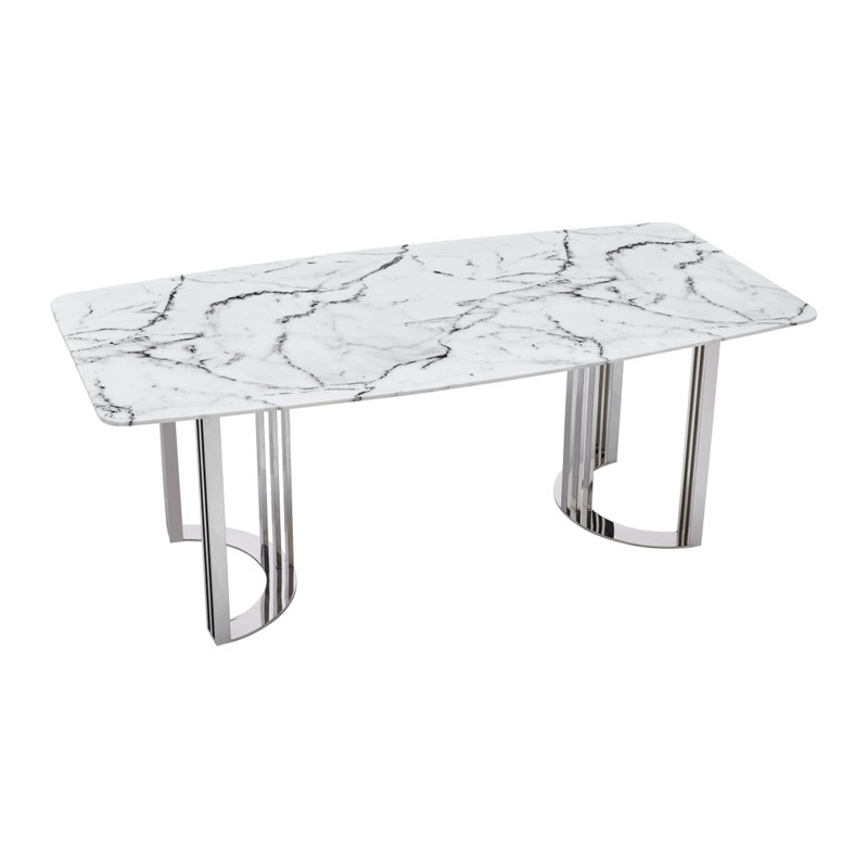 Silver Marble Dining Table