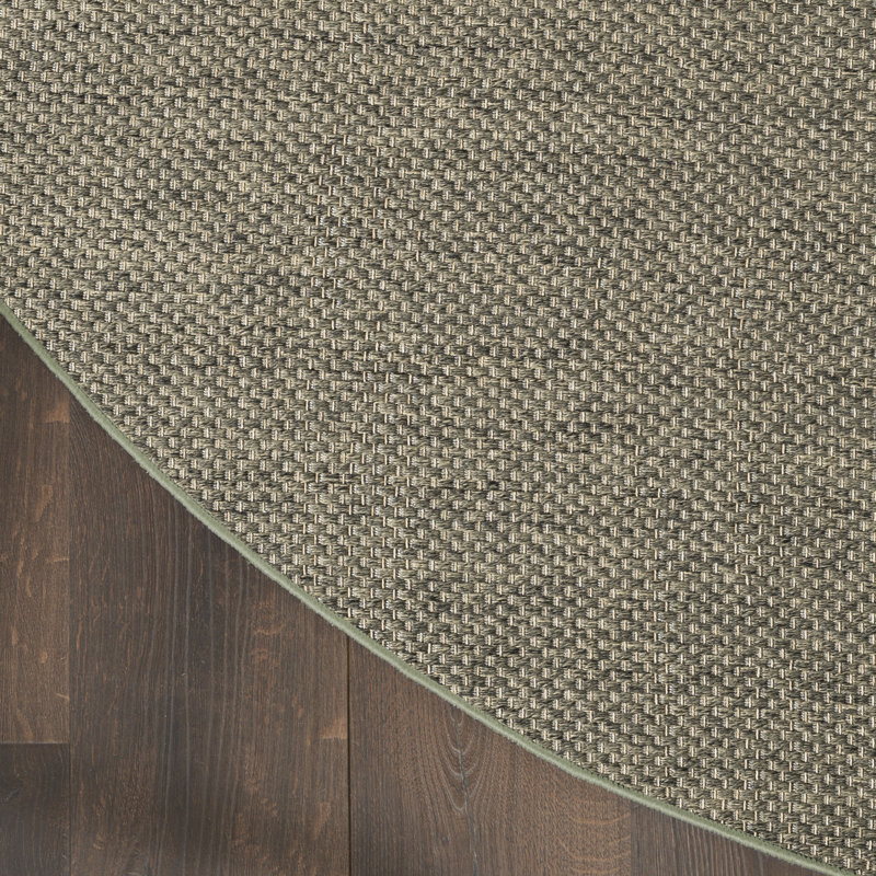 Tapis d'intérieur / extérieur uni Tulum, Olive, Rond 8 pi