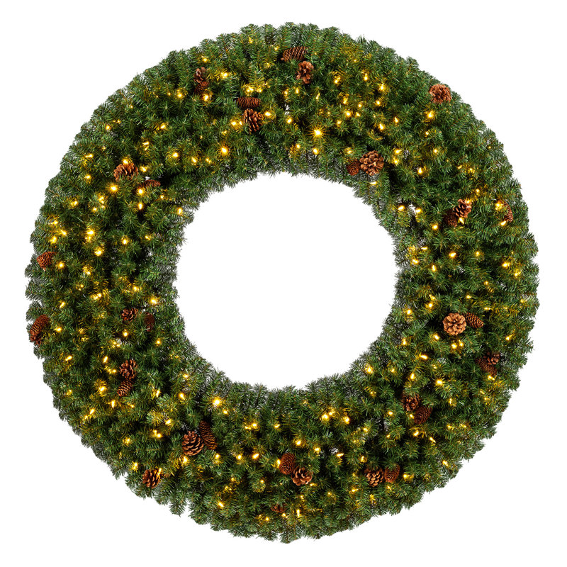 Faux Lighted Pine 60'' Wreath