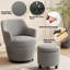 Fauteuil pivotant à 360 ° avec tissu gris moderne pour toutes les occasions-323965443