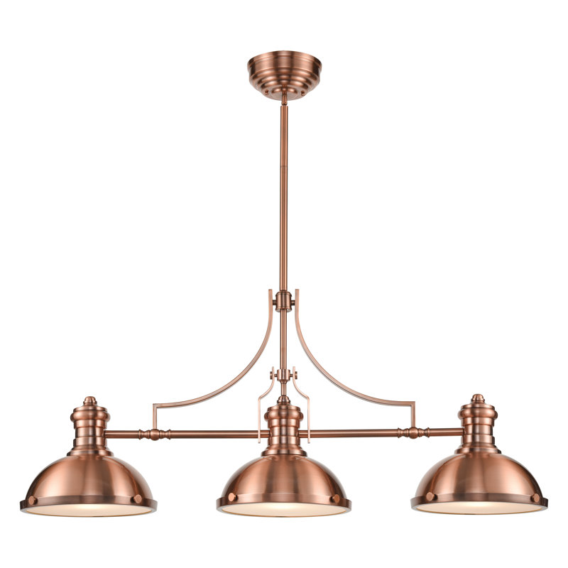 Lustre linéaire à 3 lumières de 47 po de large Chadwick - cuivre antique