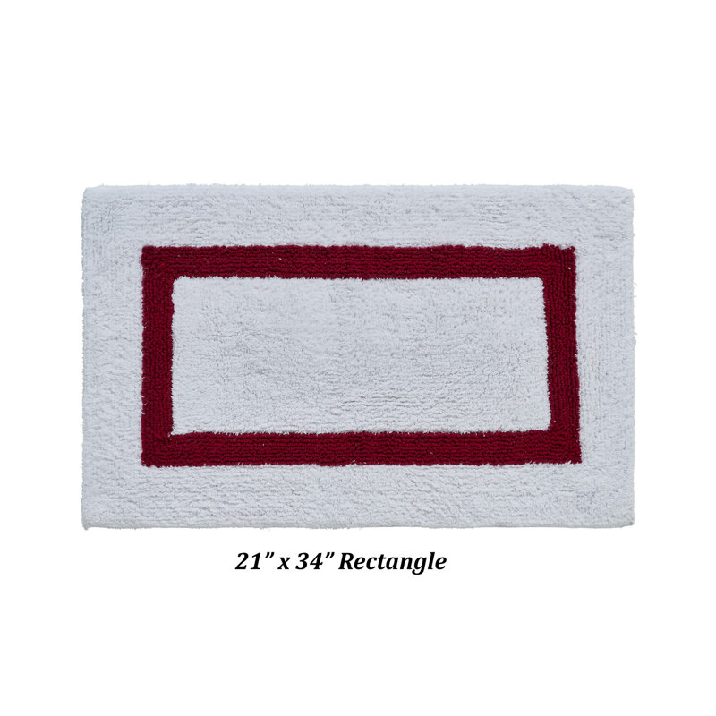 Tapis de bain réversible 100% coton Widman, doux et super absorbant, lavable à la machine, Rectangle 21 po x 34 po