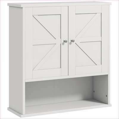 Armoires | Armoire à pharmacie murale avec ouvert Tablette de rangement réglable, blanc neige, l 22,75 po x P 7,75 po x H 24,25 po | Panneau de fibres à densité moyenne | Farmhouse