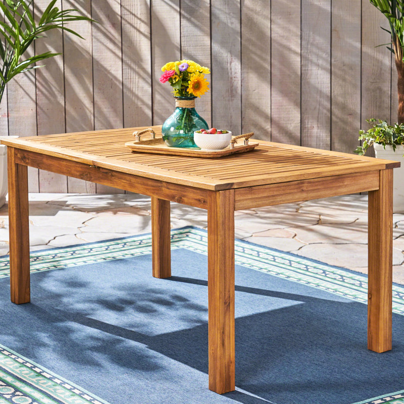 Table de salle à manger en bois avec option extensible - couleur naturelle, P 36,24 po x l 63,91 po, H 30,47 po, table d'appoint gracieuse, profondeur de 35,5 po, largeur de 63 po, hauteur de 30,47 po
