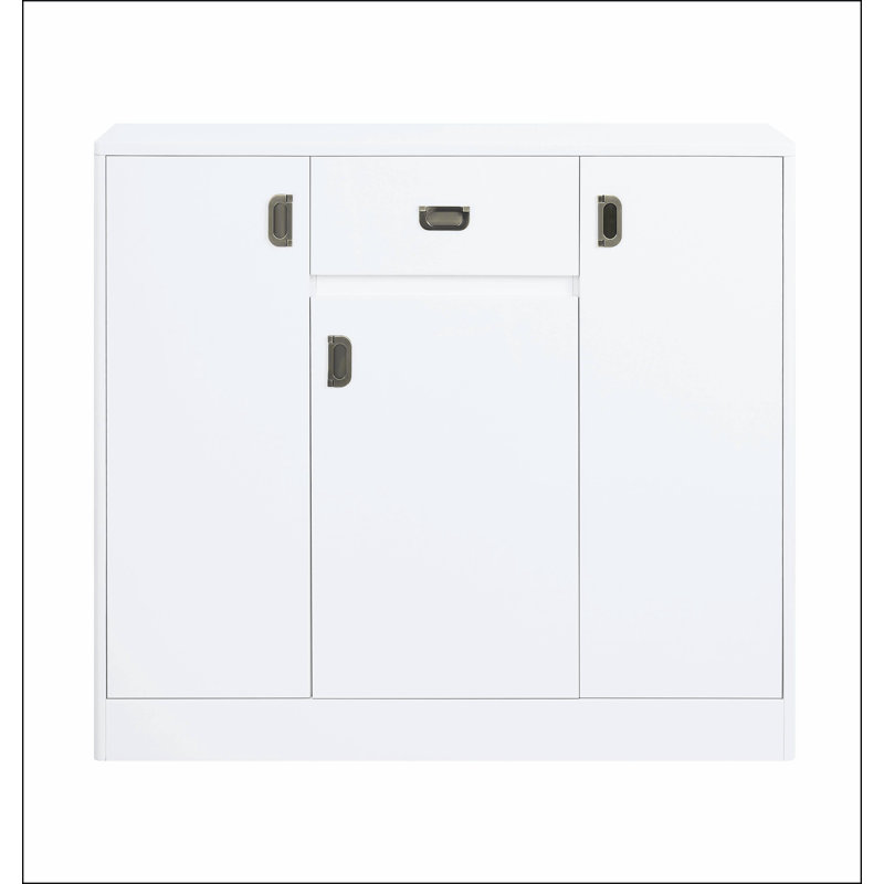 White High Gloss 3-Door Server with Drawer