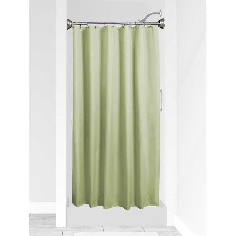 Tringle courbée ajustable à double fixation pour rideau de douche, Nickel brossé