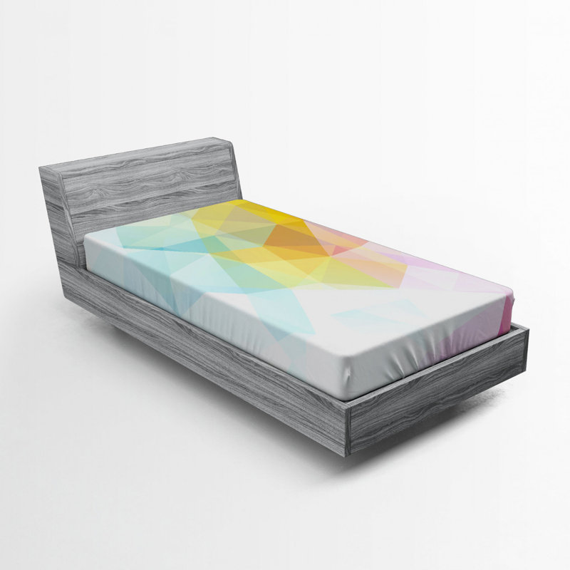 Microfiber Geometric Fitted Sheet, Twin Fitted Sheet