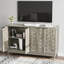 Armoire de buffet de style moderne, armoire de buffet avec rangement, armoire de rangement avec 4 portes en relief en forme de losange pour le salon, la salle à manger, le vestibule, le couloir, la cuisine, gris