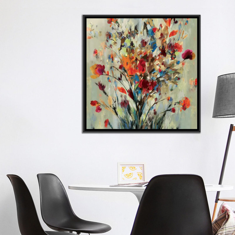 « euphoria », reproduction sur toile, H 18 po x l 18 po x P 1,5 po, Toile avec cadre noir, Pas de tapis