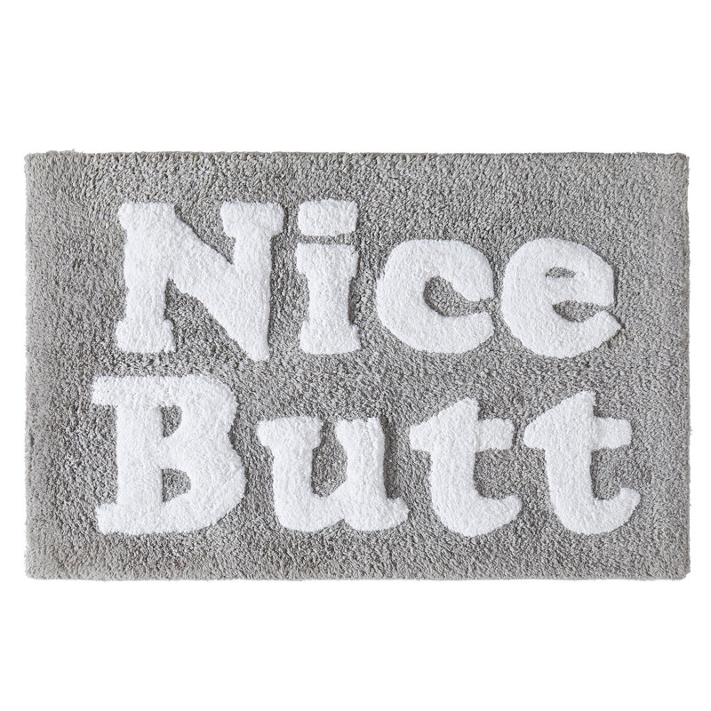 Jessica Simpson Nice Butt Cotton Bath Rug, Gray